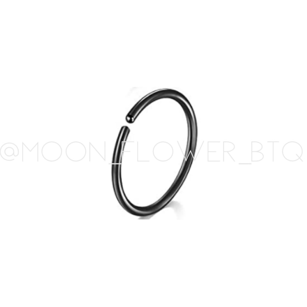 Tiny Black Fixed Hoop Nose Ring